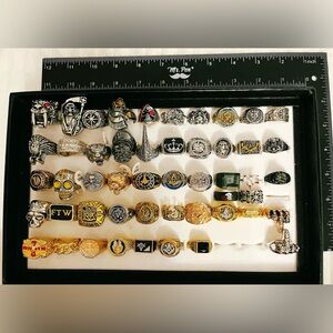 Lot of 50Pc Men's Rings Masonic Freemason Biker Gothic Skull Stainless Steel Mix